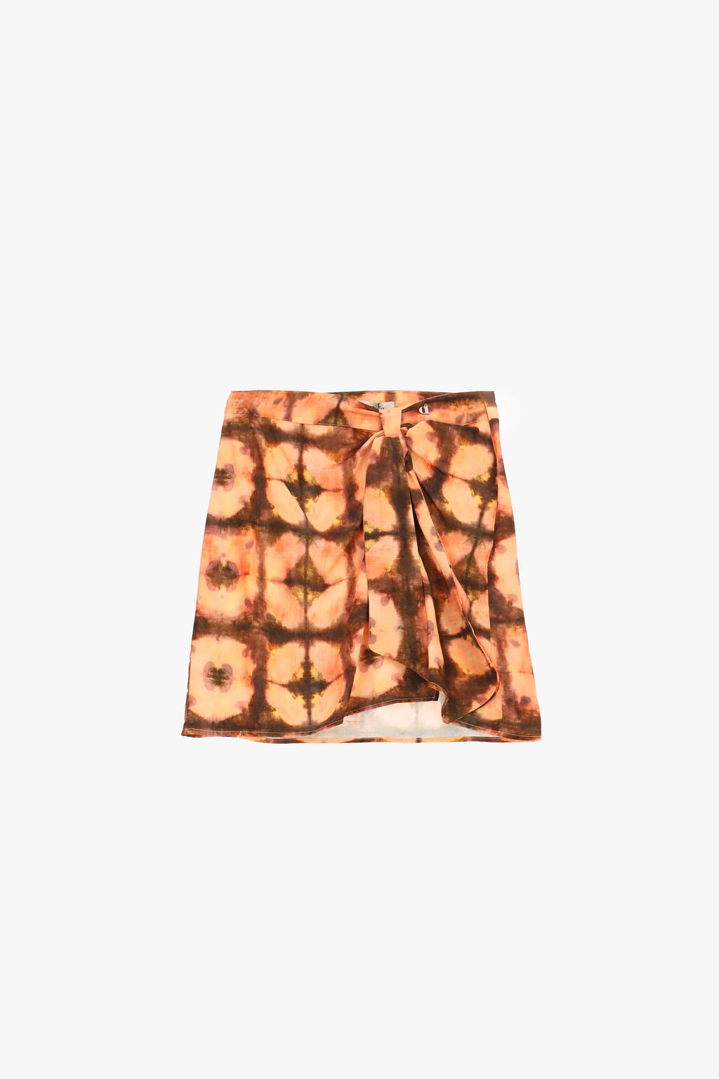 Gonna corta fantasia tie dye con nodo frontale
