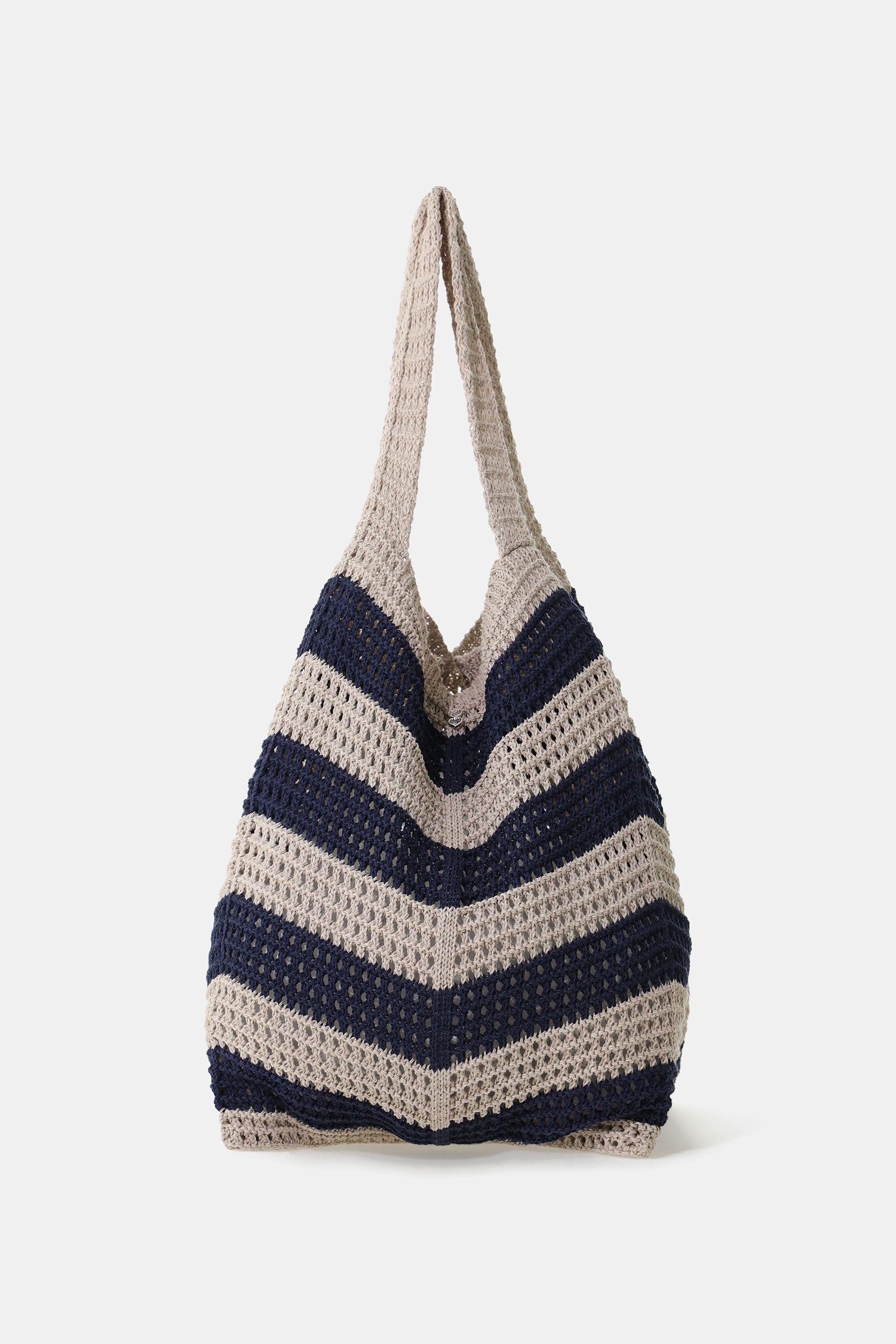 Borsa crochet a righe con doppio manico