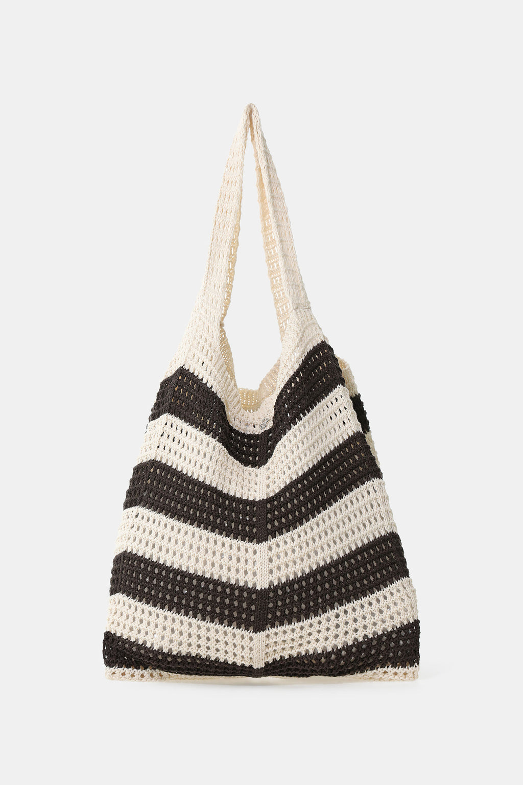 Borsa crochet a righe con doppio manico