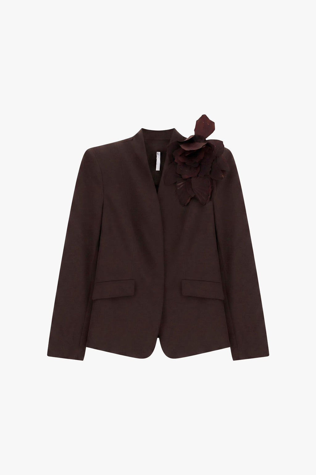 Blazer monopetto con fiore applicato