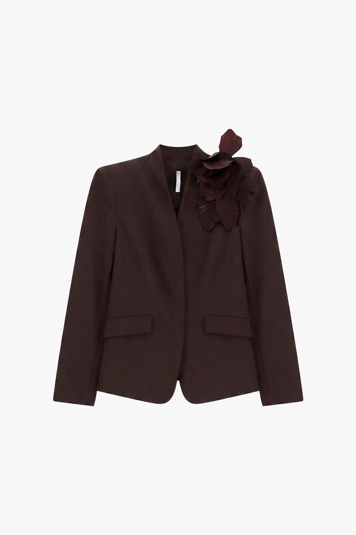 Blazer monopetto con fiore applicato