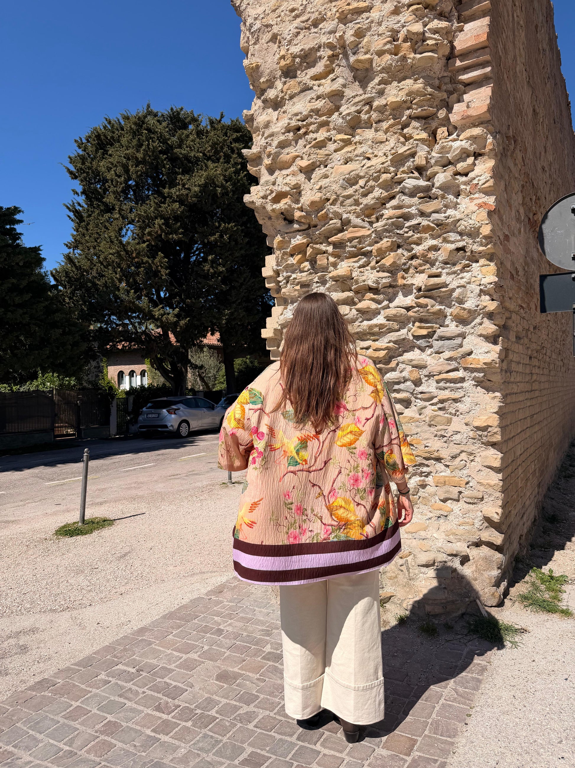 Kimono duster fantasia floreale manica ampia