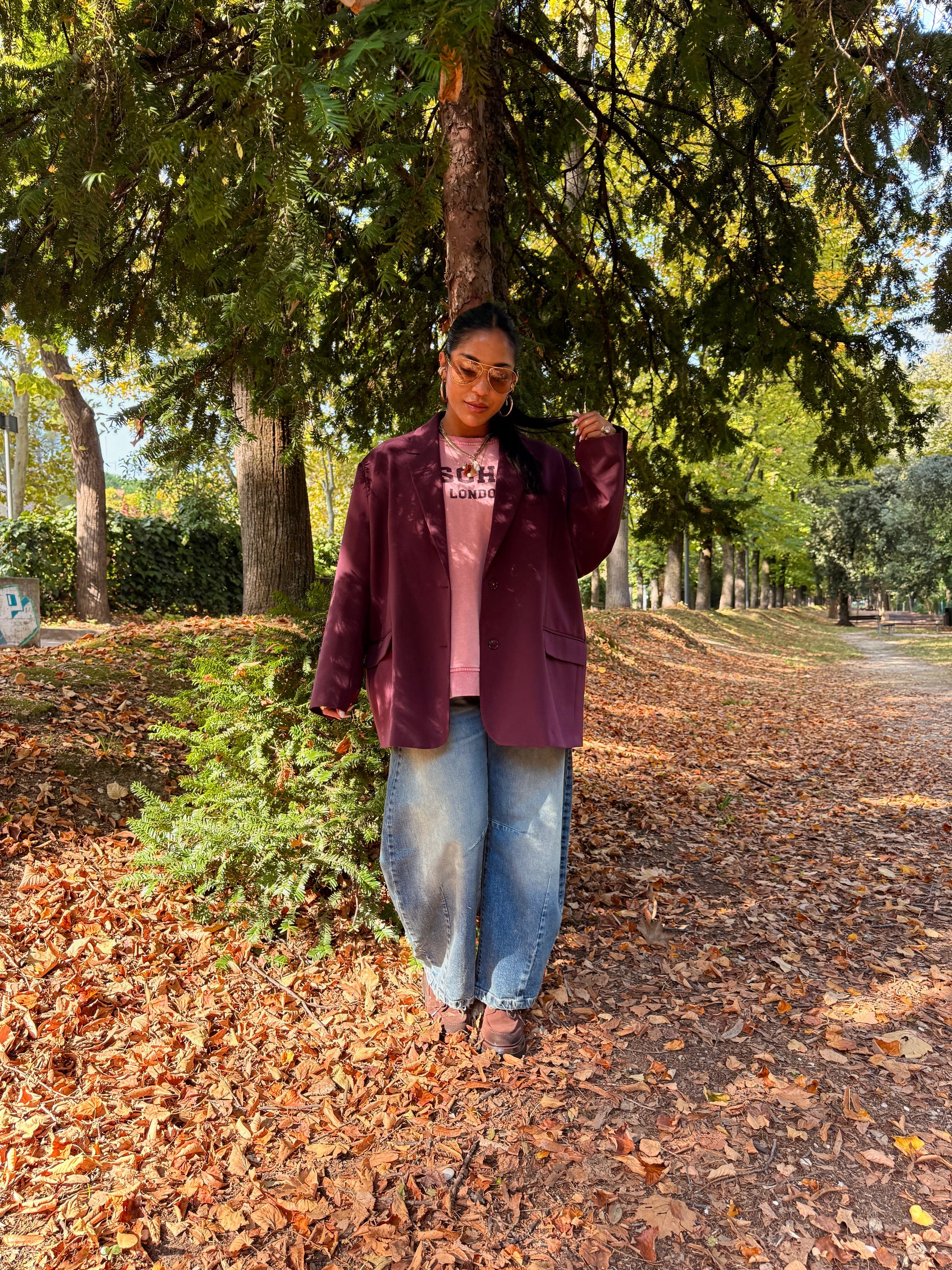 Blazer over con chiusura due bottoni