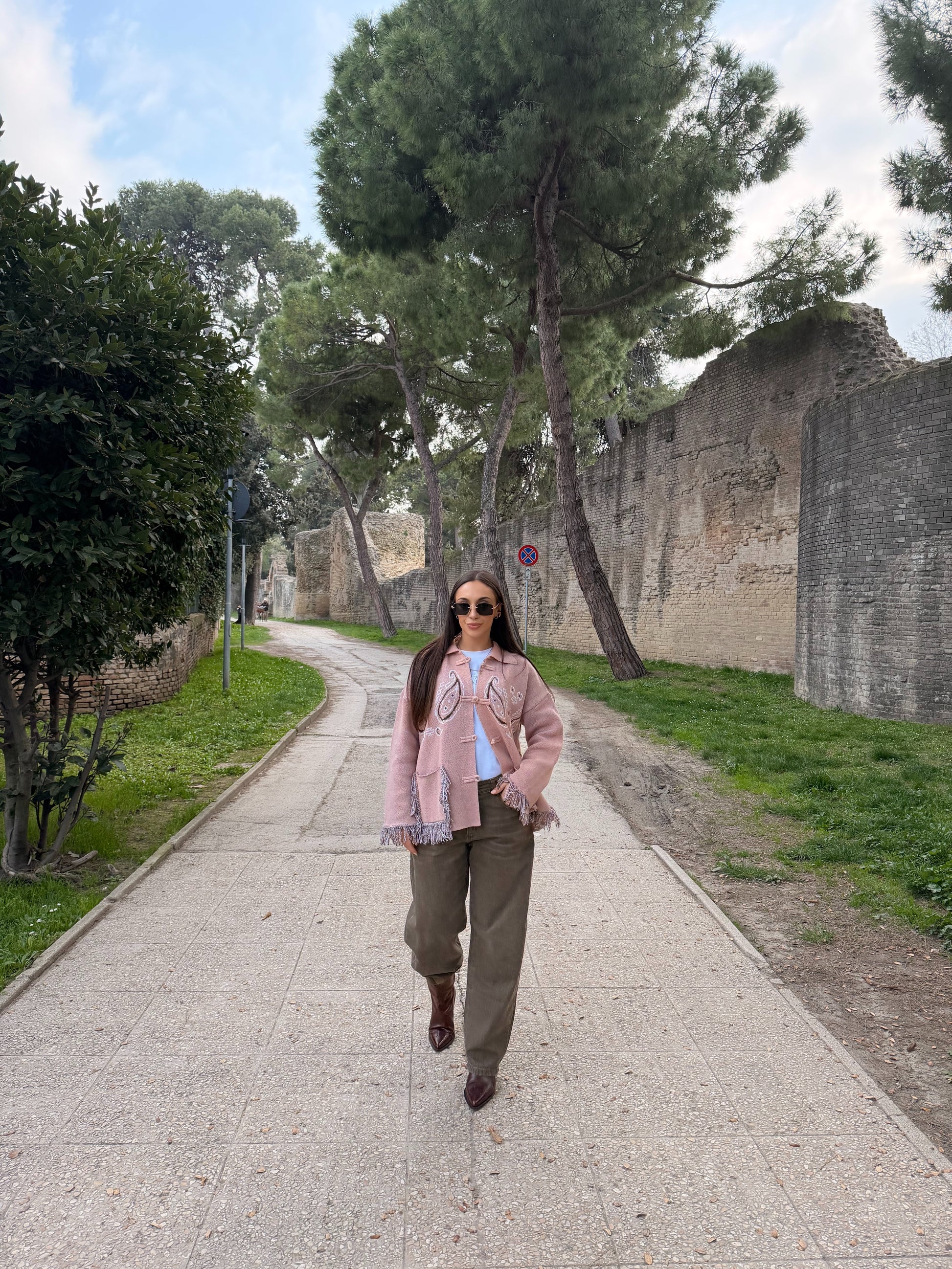 Jeans balloon fit con vita alta e fondo dritto