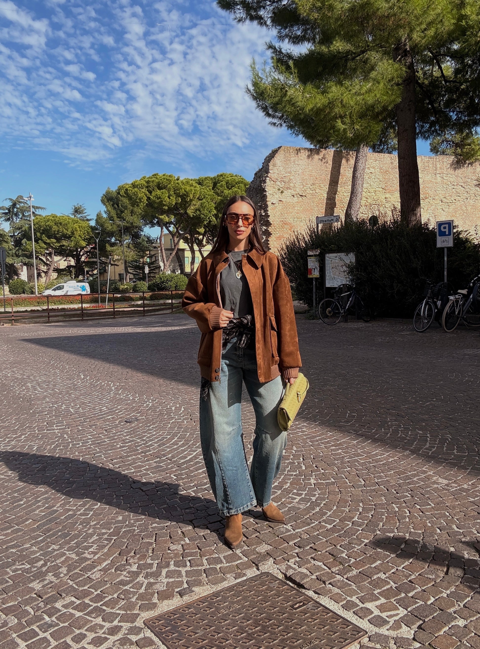 Jeans baloon fit vita alta cuciture frontali