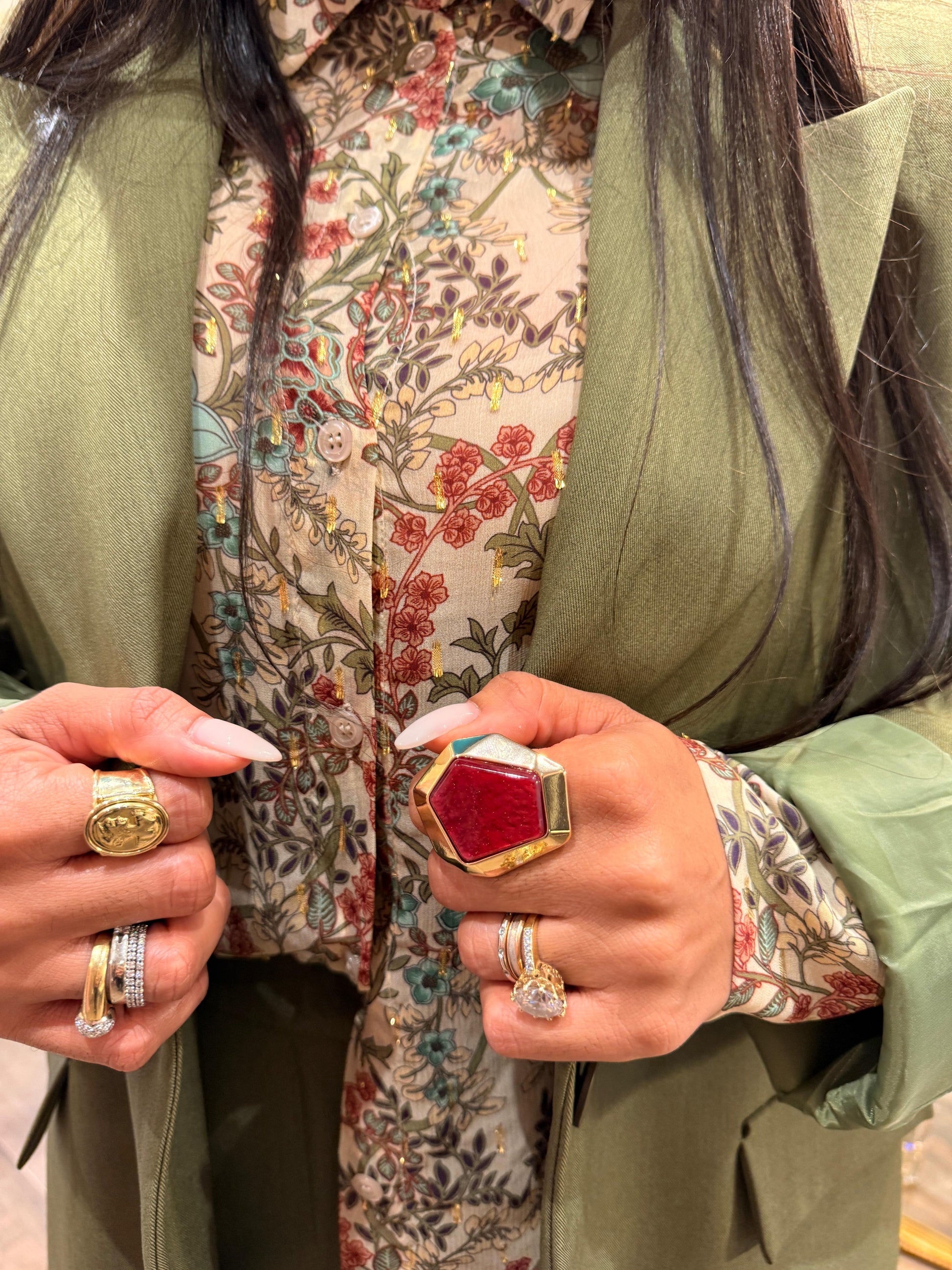 Camicia con stampa floreale