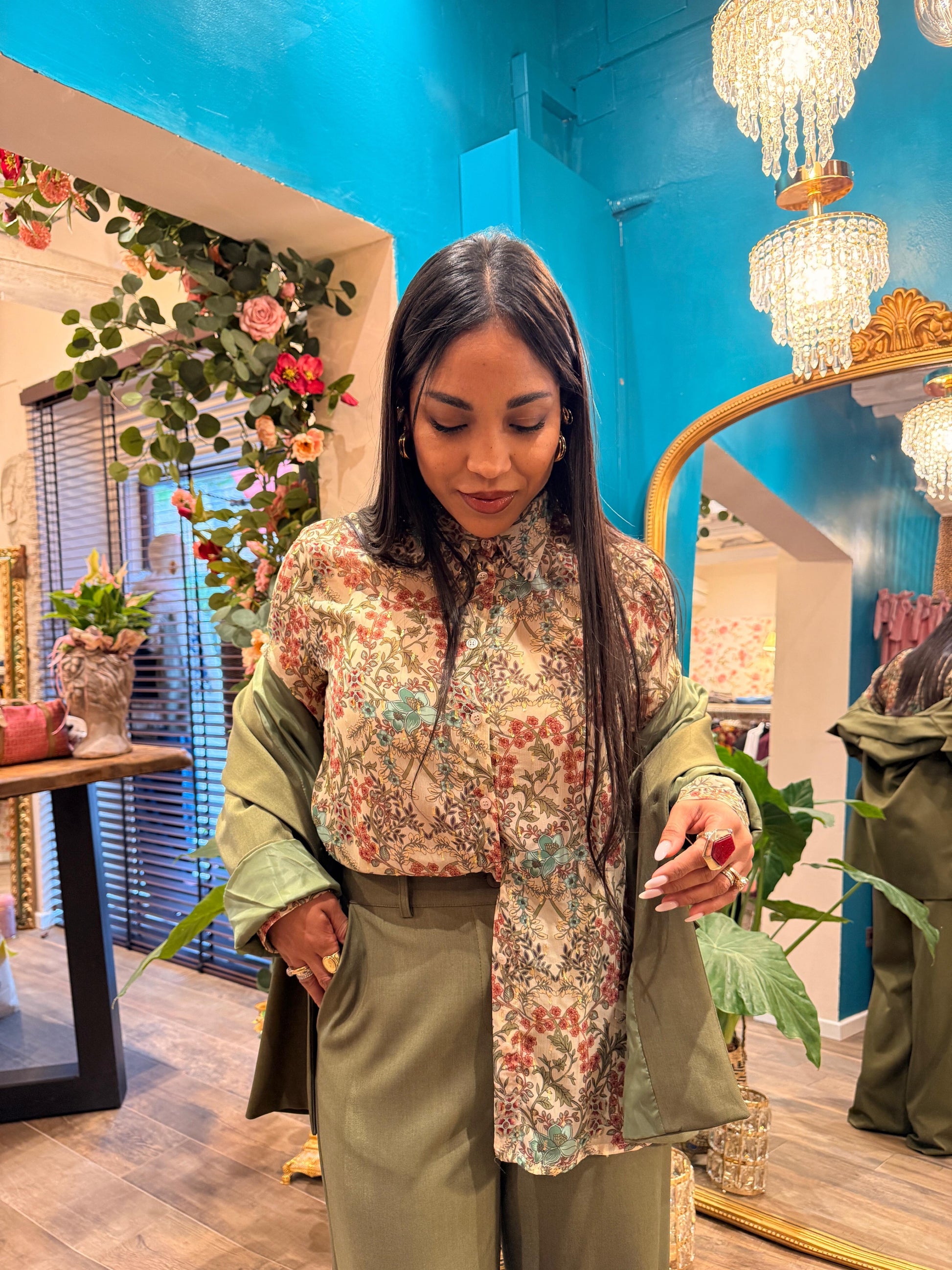 Camicia con stampa floreale