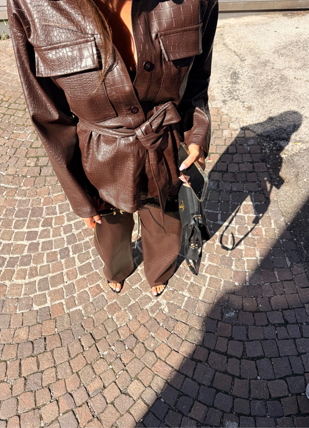 Pantalone effetto coccodrillo