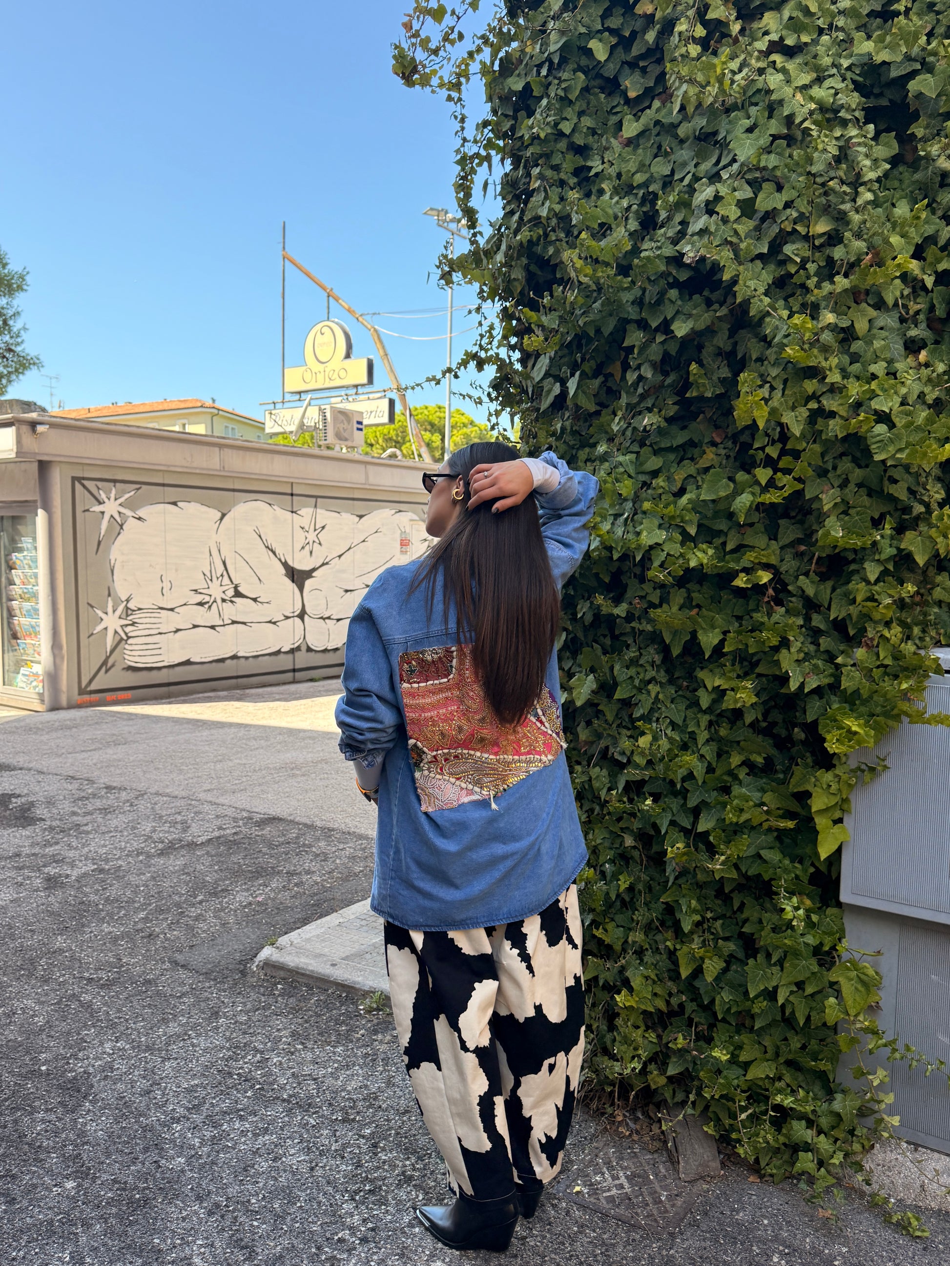 Pantaloni stampa cow