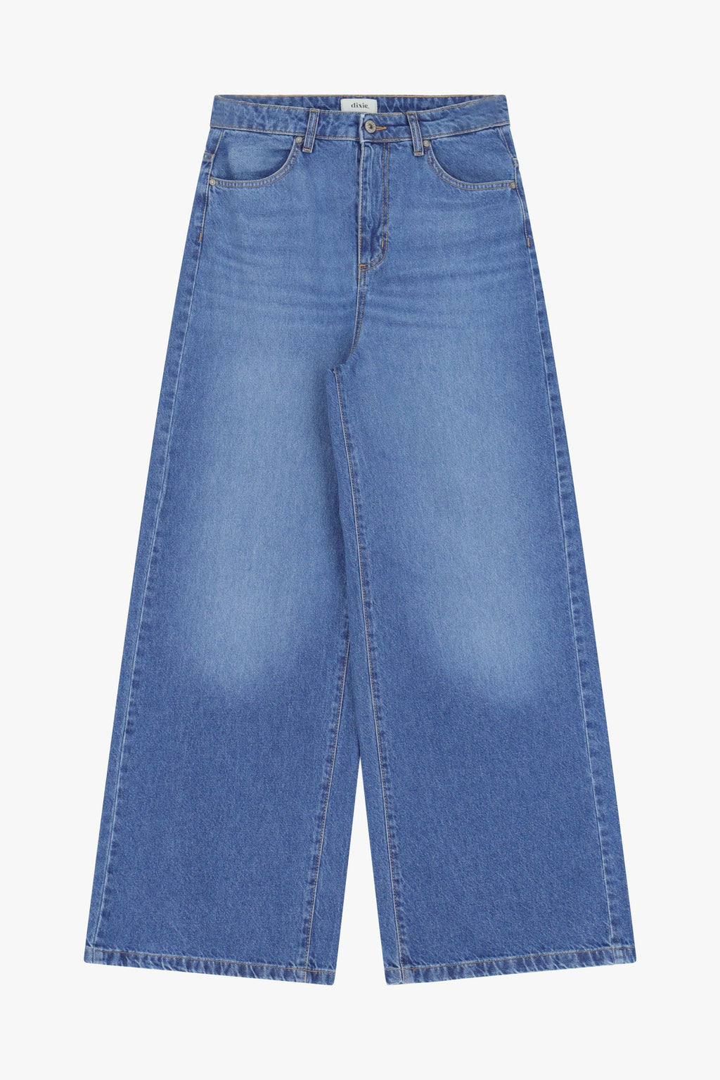 Jeans a gamba larga e vita alta