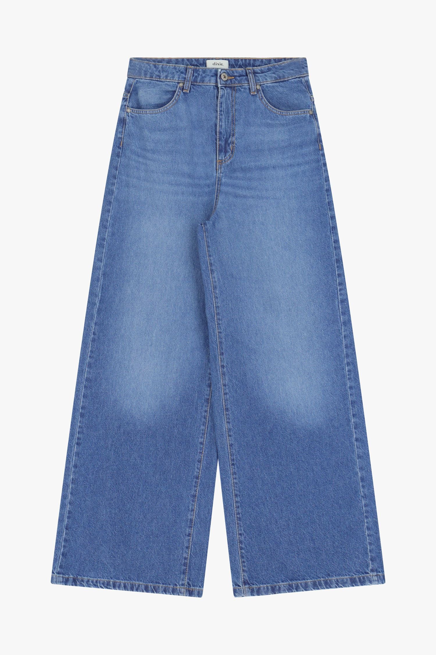 Jeans a gamba larga e vita alta
