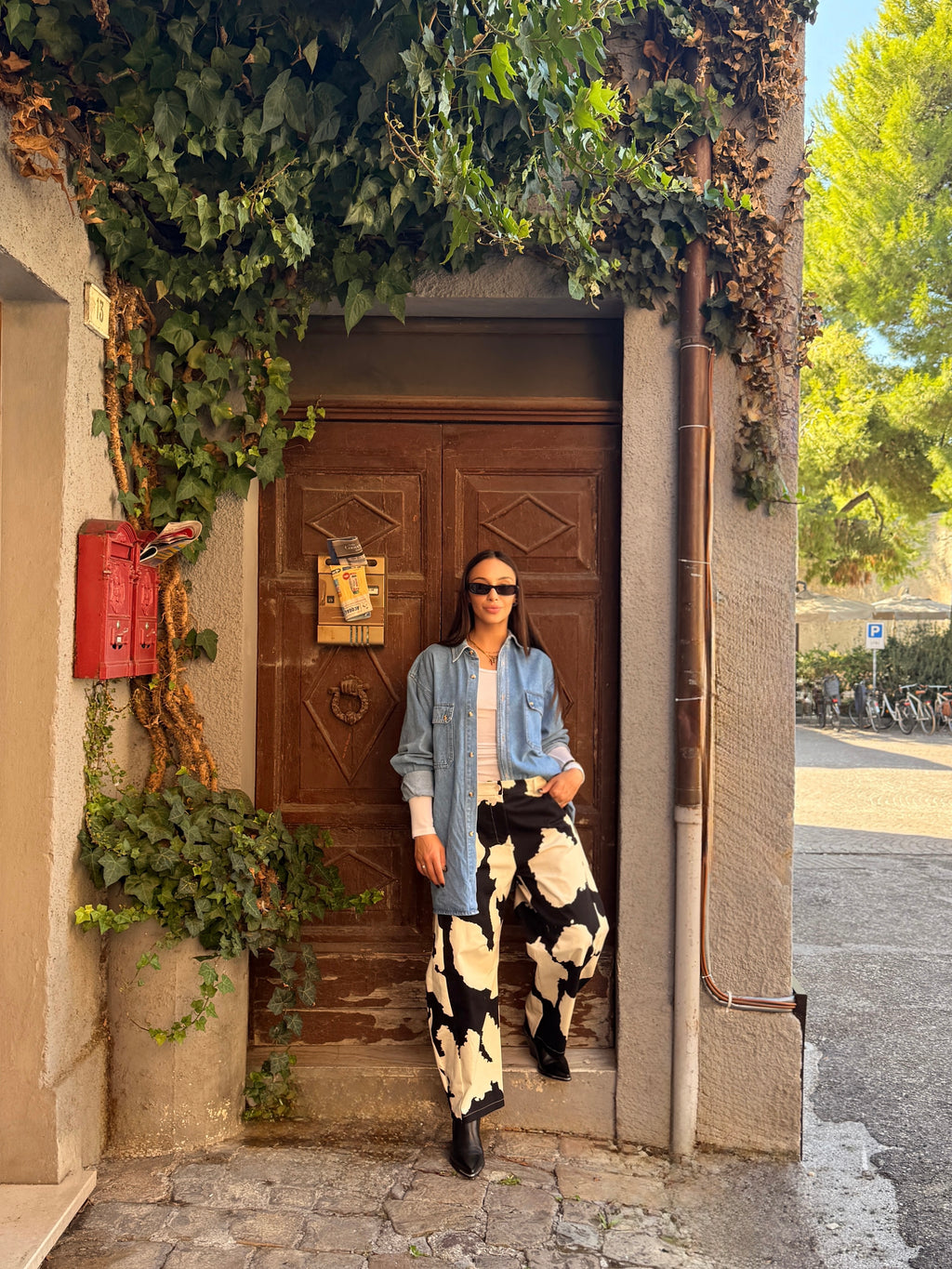 Pantaloni stampa cow