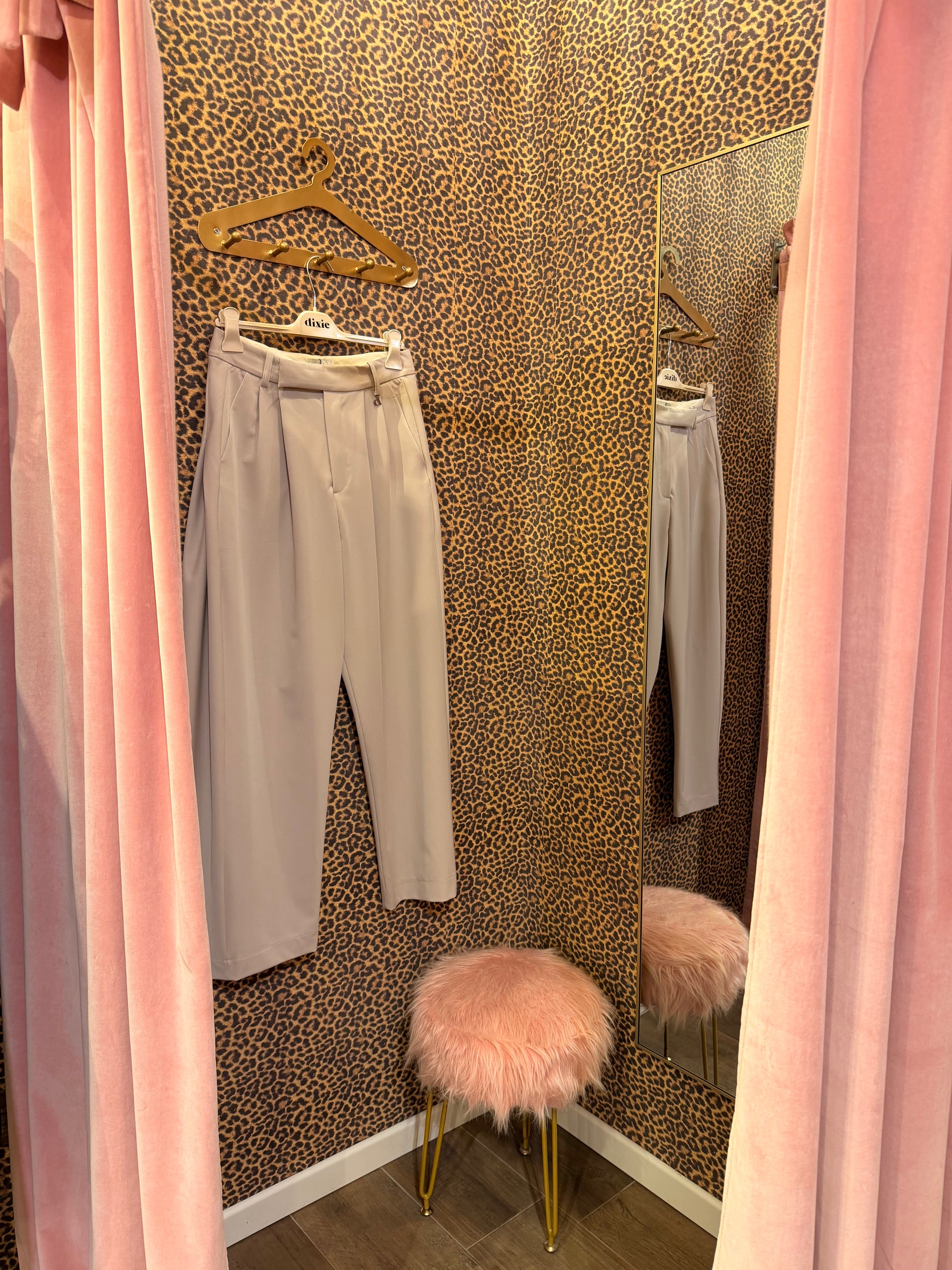 Pantaloni palazzo cropped vita alta con pinces