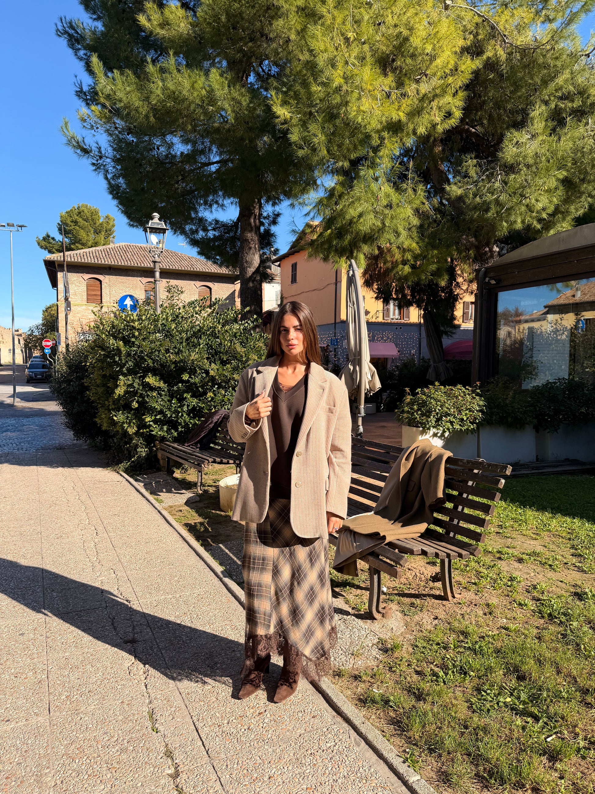 Blazer over in velluto a coste