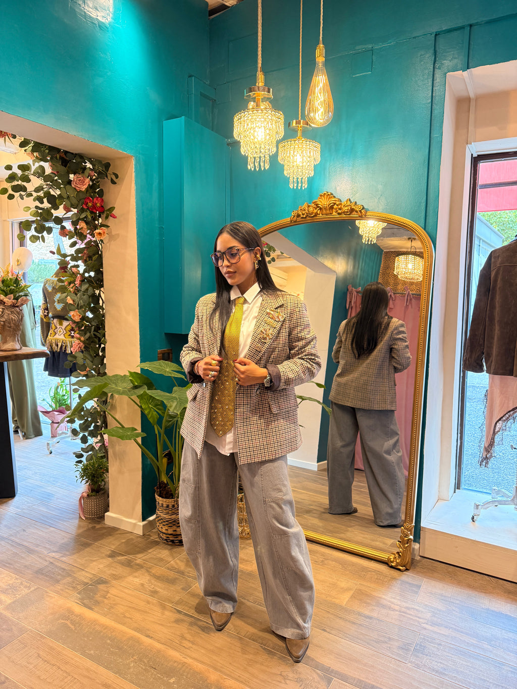 Pantaloni palazzo ampi con vita alta e coulisse