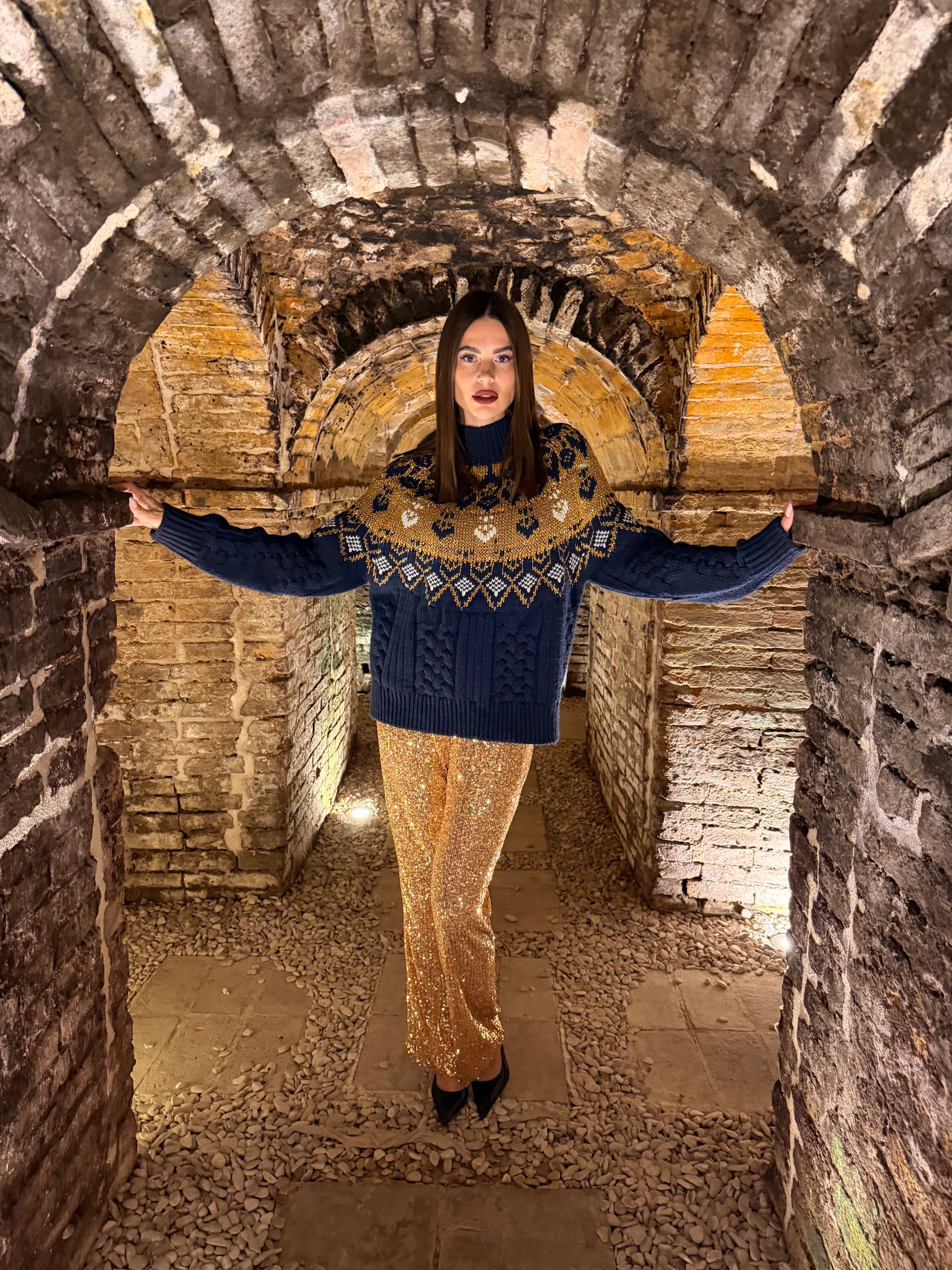 Maglione jacquard girocollo