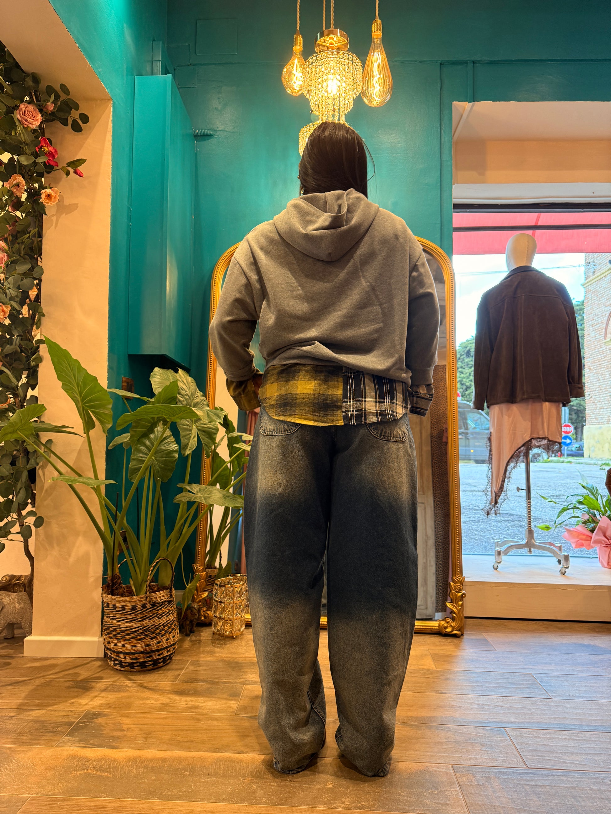 Jeans wide leg lavaggio vintage