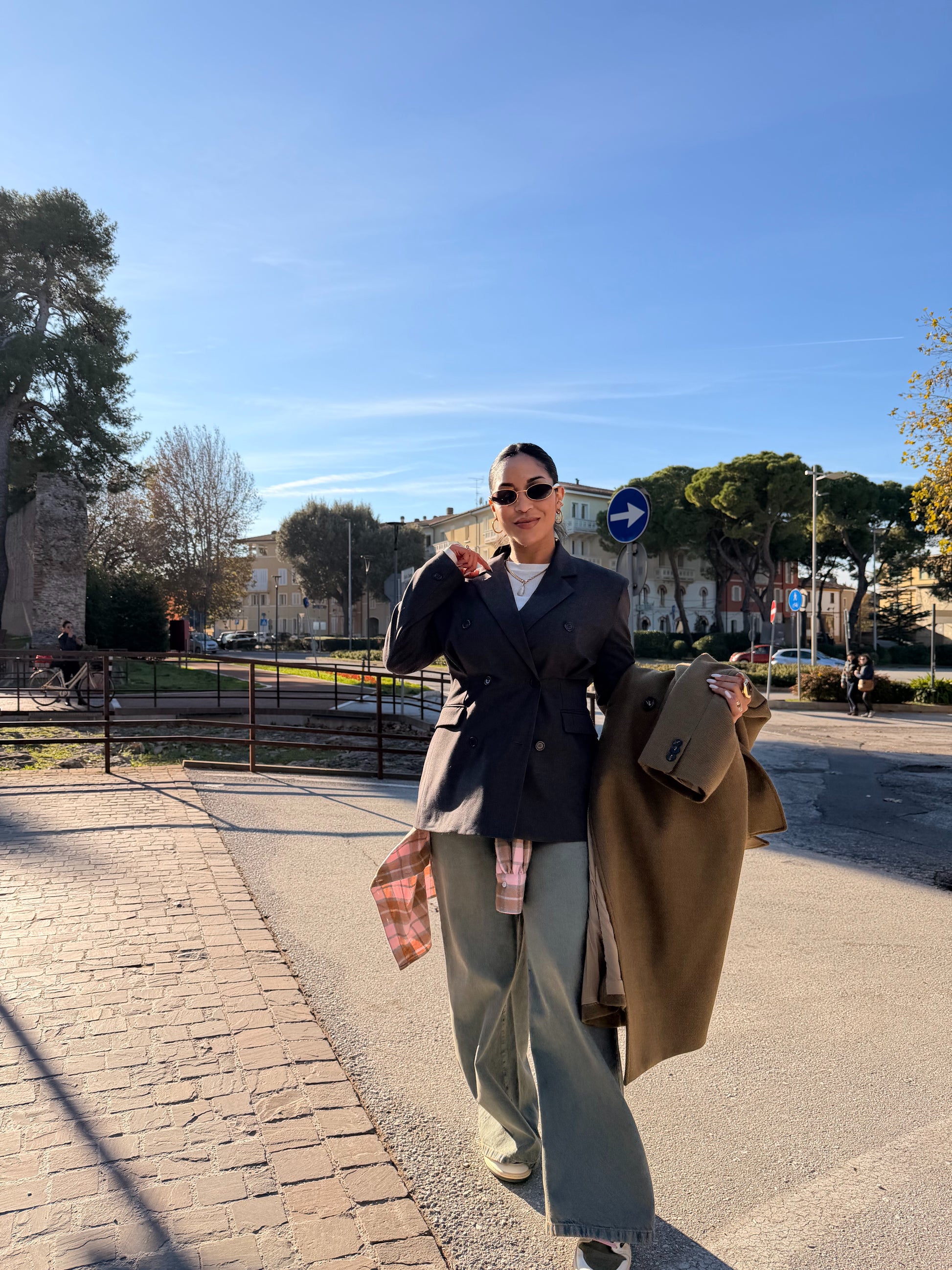 Blazer doppiopetto con schianto posteriore