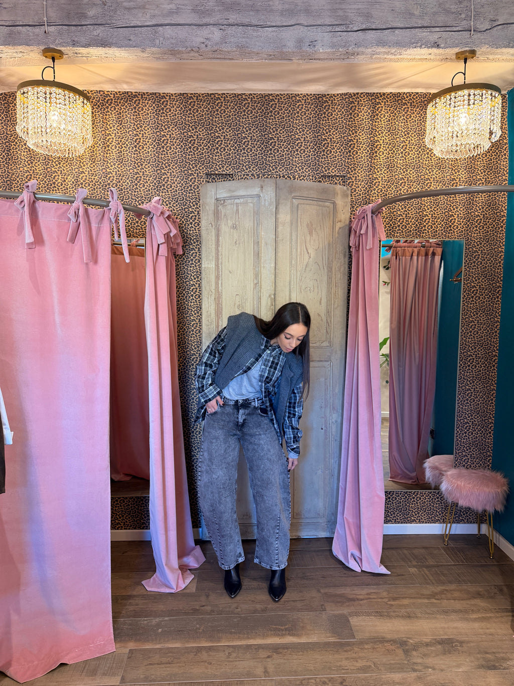 Jeans barrell fit vita alta