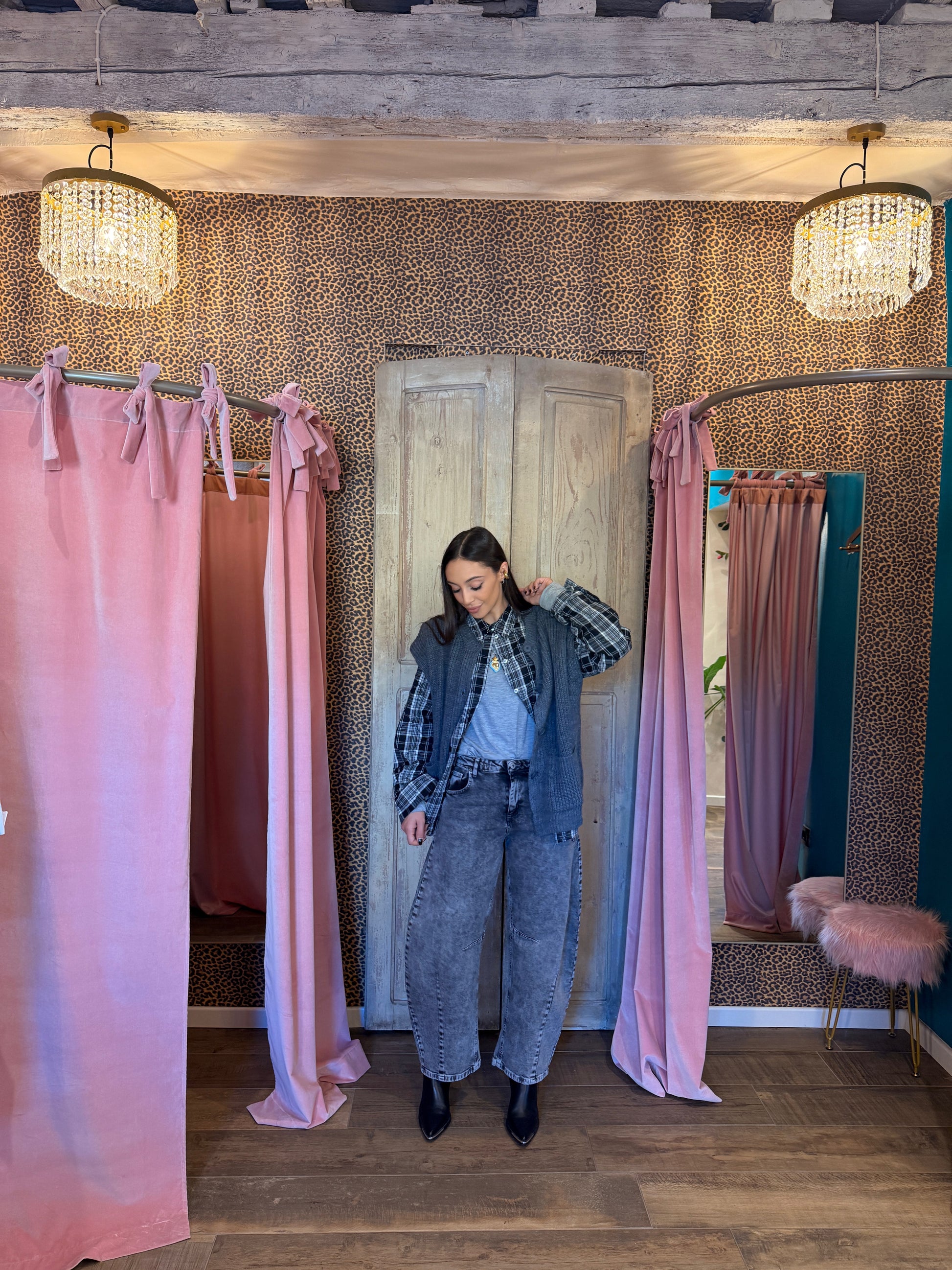 Jeans barrell fit vita alta