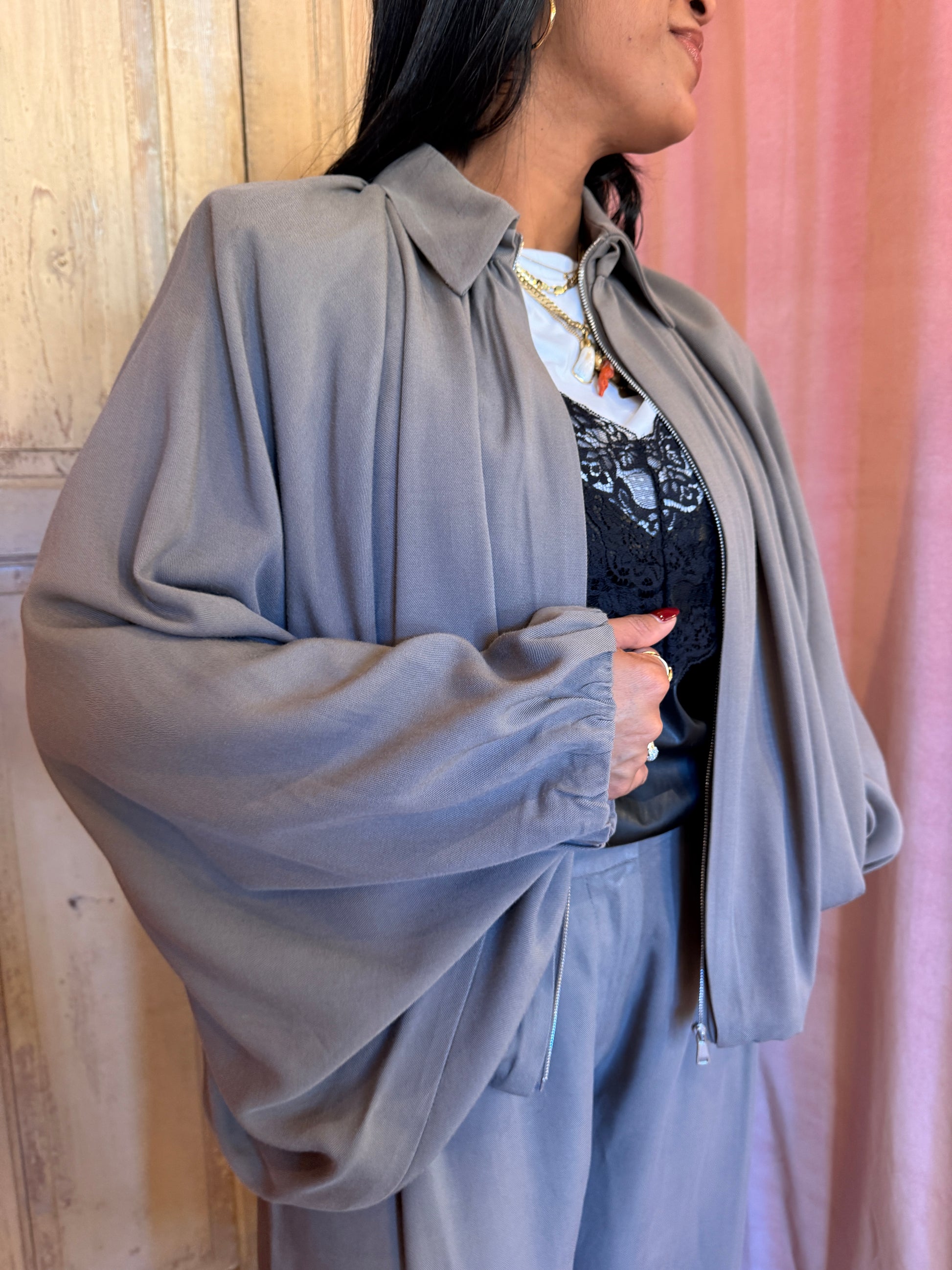 Bomber Jacket collo classico e zip