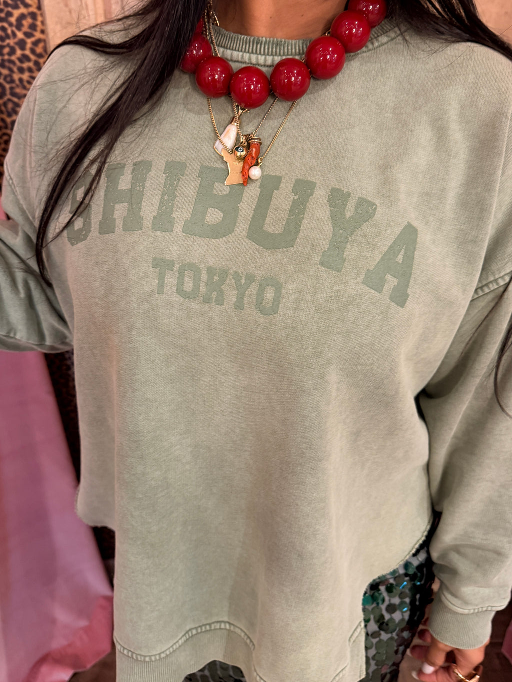 Felpa girocollo stampa Shibuya