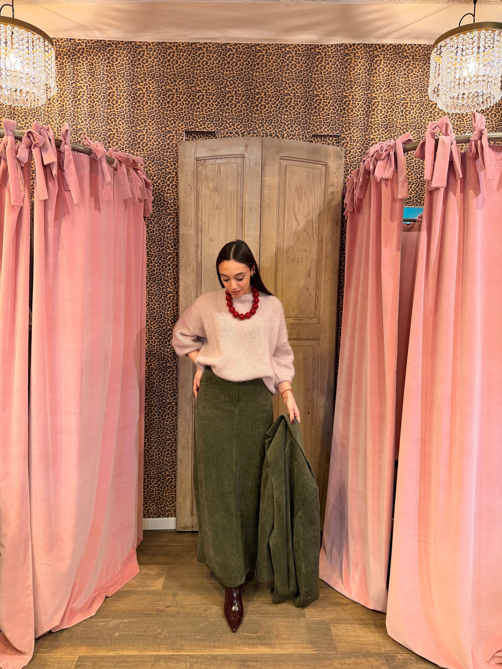 Maglione oversize girocollo maniche tre quarti