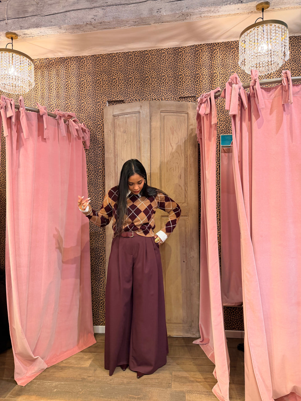 Maglione 100%lana fantasia rombi