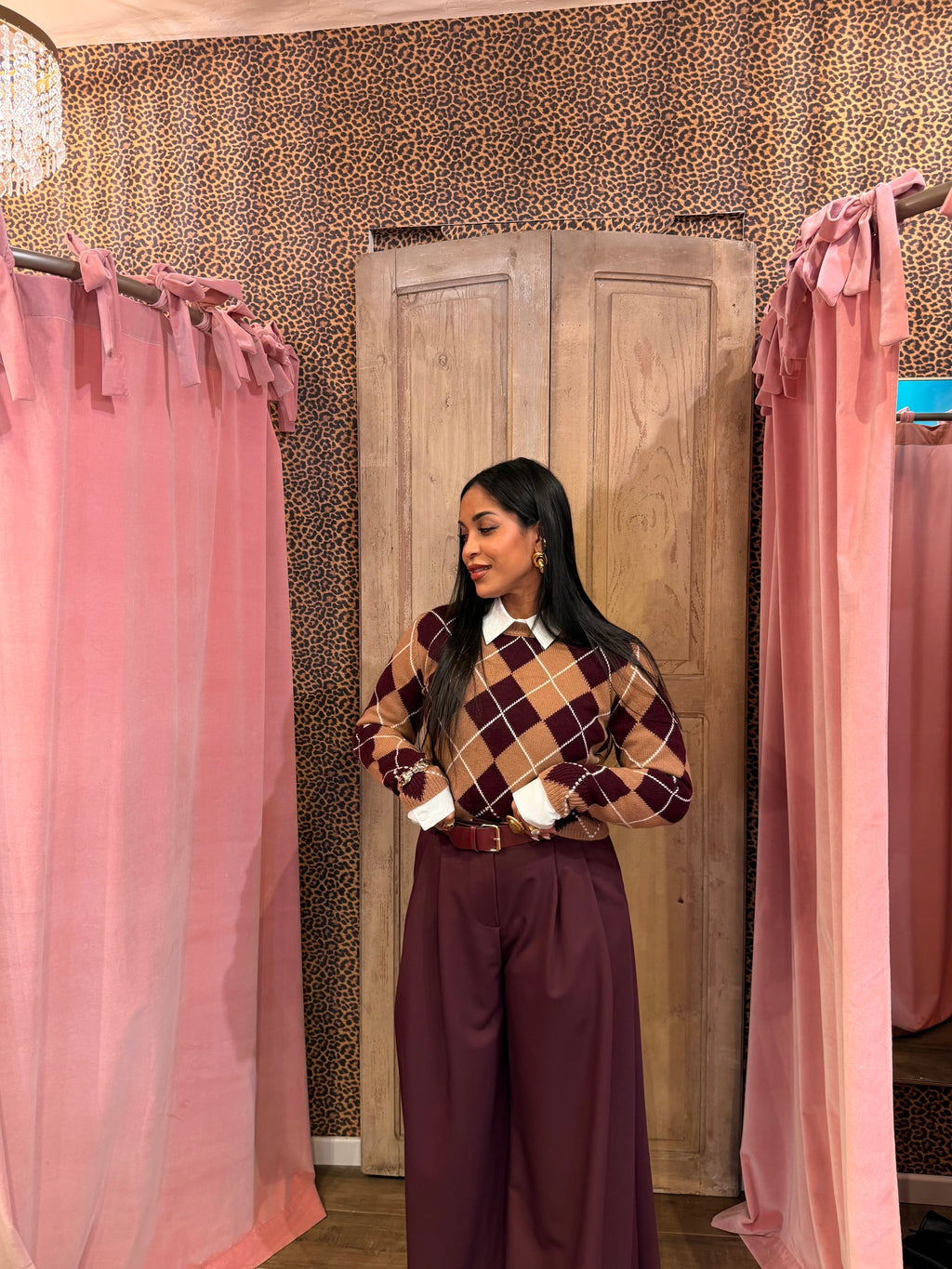 Maglione 100%lana fantasia rombi