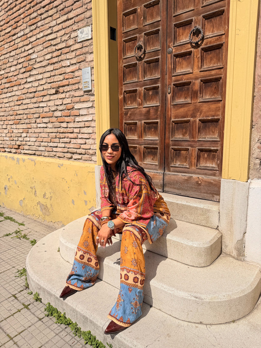 Kimono fantasia patchwork maniche ampie