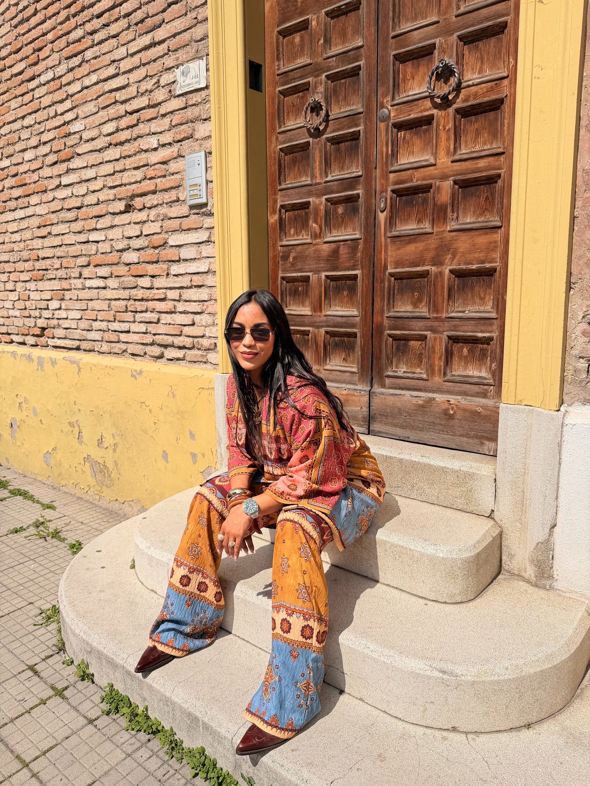 Kimono fantasia patchwork maniche ampie