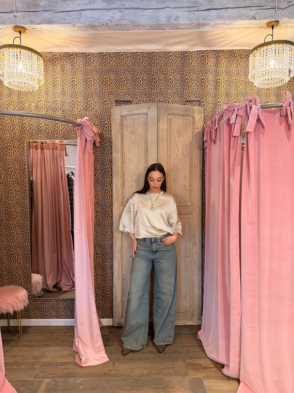 Top ampio manica al gomito girocollo minimal