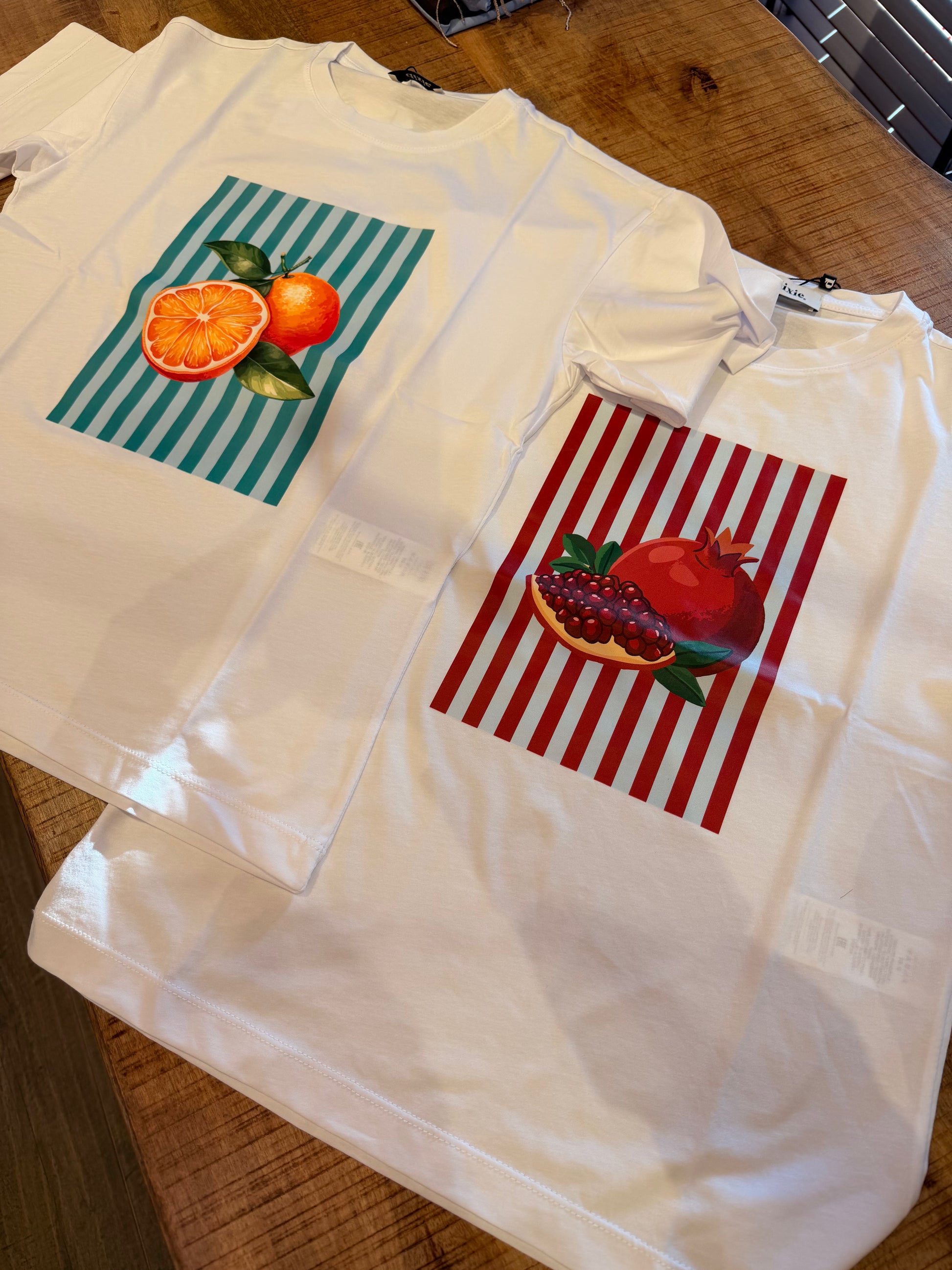 T-shirt a maniche corte stampa agrumi frontale