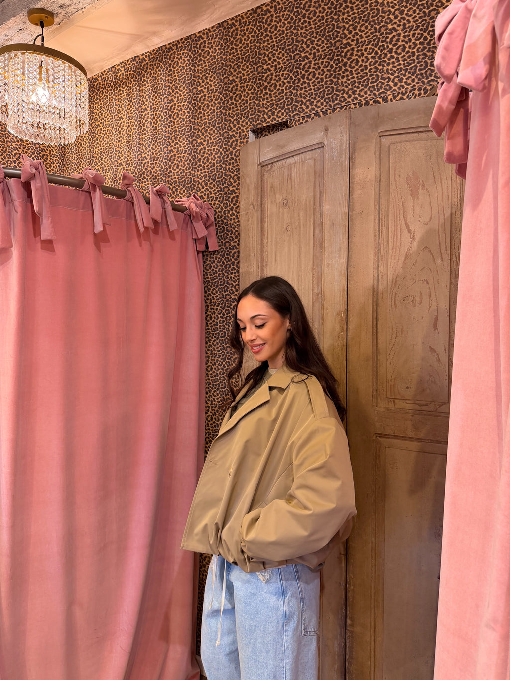 Trench corto effetto bomber