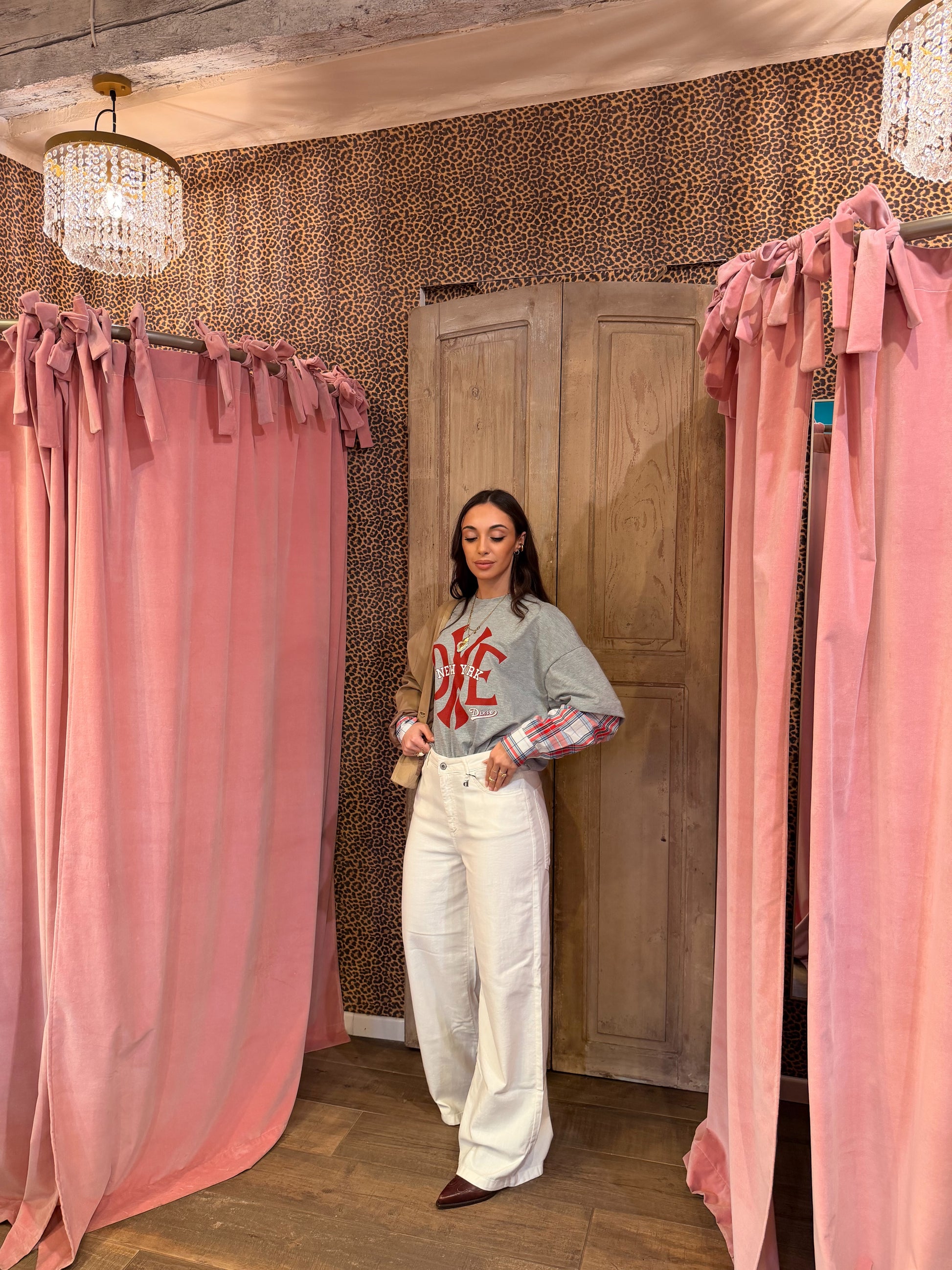 Trousers palazzo a vita alta con gamba ampia